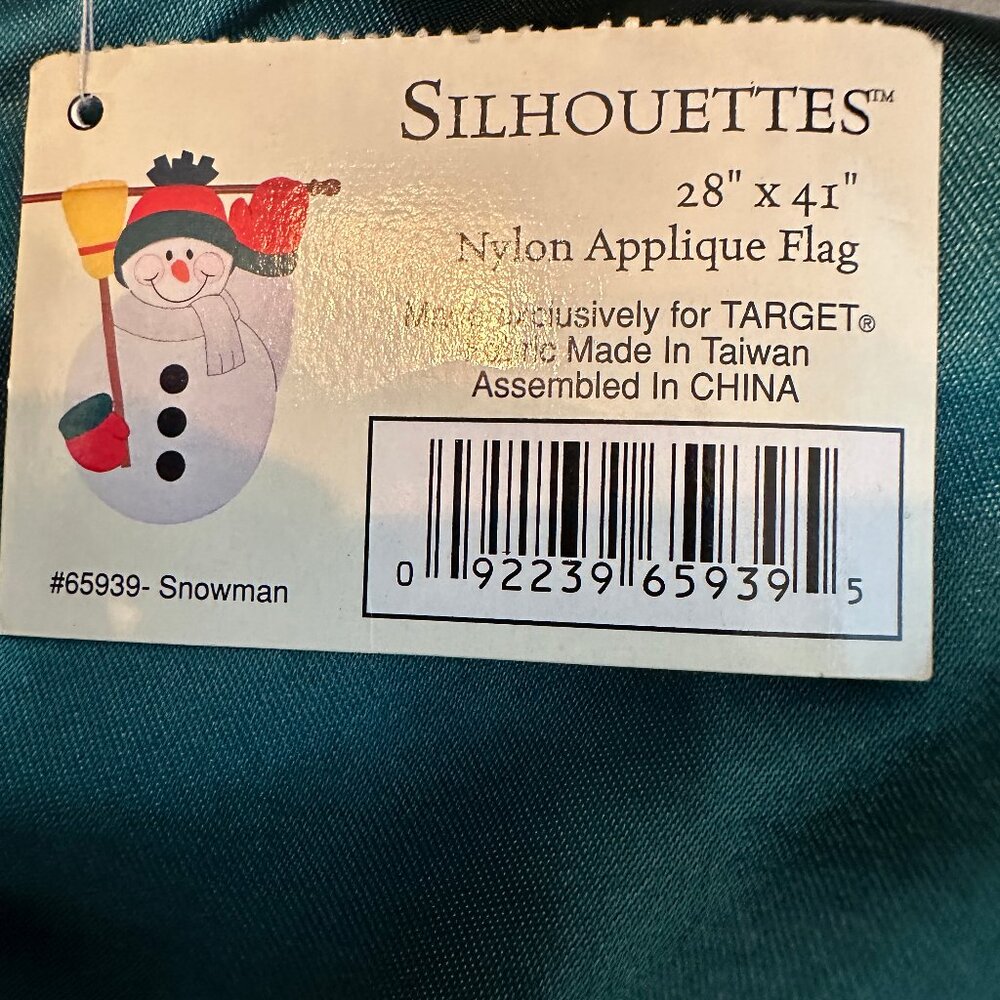 NWT Silhouettes Snowman Applique House Flag 28x41 Christmas Winter Decor Target - Picture 6 of 9